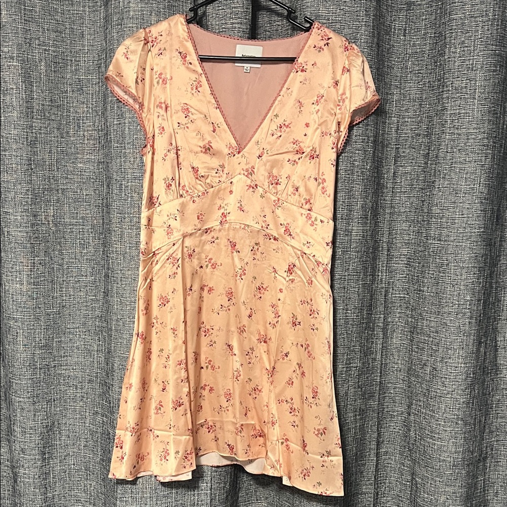 Reformation Peach Floral Mini Dress